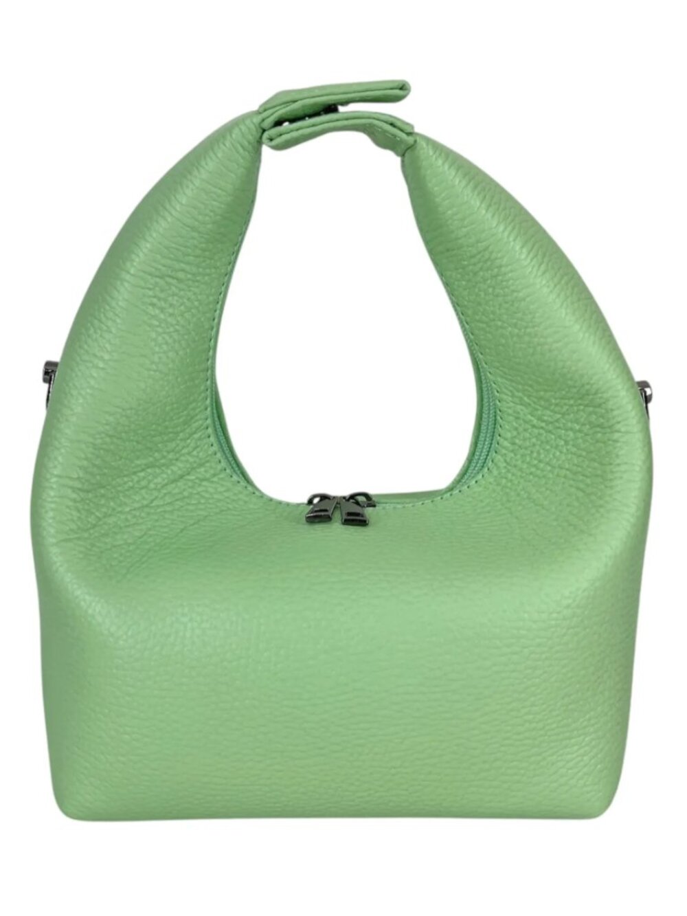 Genuine Leather Mint Green Mini Hobo Shoulder Bag